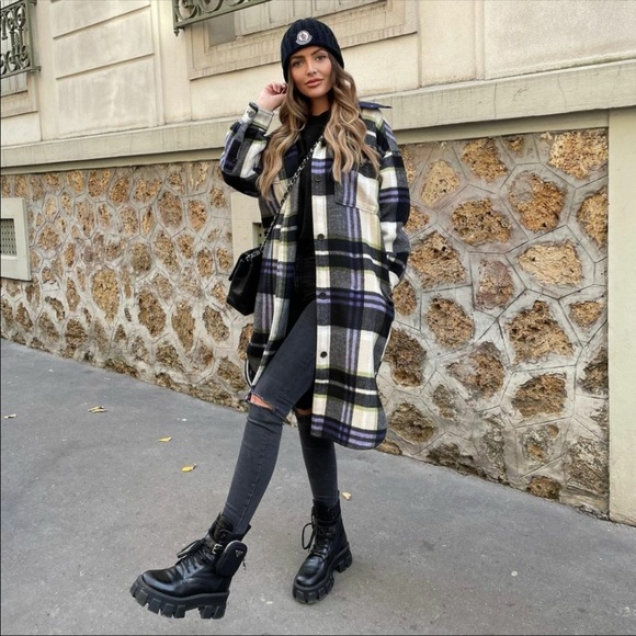 Zara hooded plaid over-shirt - Picture 2 of 12